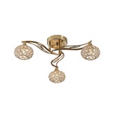 Photograph: Diyas Leimo IL30963 French Gold 3 Light Flush Crystal Ceiling Light