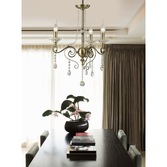 Photograph: Diyas Libra IL32073 Antique Brass 3 Light Crystal Chandelier