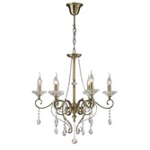 Photograph: Diyas Libra IL32076 Antique Brass 6 Light Crystal Chandelier