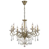 Photograph: Diyas Libra IL32078 Antique Brass 8 Light Crystal Chandelier