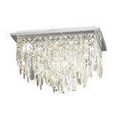 Photograph: Diyas Maddison IL30252 Polished Chrome 6 Light Flush Crystal Ceiling Light