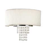 Photograph: Diyas Nerissa IL30271/WH Polished Chrome 2 Light Crystal Wall Light Complete With White Shade