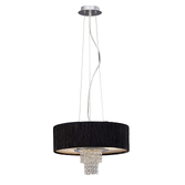 Photograph: Diyas Nerissa IL30272/BL Polished Chrome 4 Light Crystal Pendant Complete With Black Shade