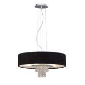 Photograph: Diyas Nerissa IL30273/BL Polished Chrome 6 Light Crystal Pendant Complete With Black Shade