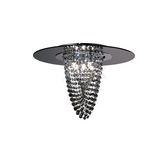 Photograph: Diyas Oberon IL31461 Polished Chrome/Smoked Mirror 5 Light Flush Crystal Ceiling Light