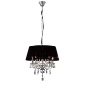 Photograph: Diyas Olivia IL30045 Polished Chrome 5 Light Crystal Pendant Complete With Black Shade