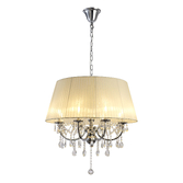 Photograph: Diyas Olivia IL30056/CR Polished Chrome 8 Light Crystal Pendant Complete With Ivory Cream Shade