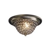 Photograph: Diyas Paloma IL31130 Antique Brass 2 Light Flush Crystal Ceiling Light