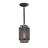 Photograph: Diyas Parker IL31691 Weathered Zinc/Brushed Nickel Single Pendant