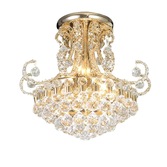 Photograph: Diyas Pearl IL30006 French Gold 9 Light Semi Flush Crystal Ceiling Light