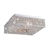 Photograph: Diyas Piazza IL30431 Polished Chrome 4 Light Flush Crystal Ceiling Light