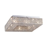 Photograph: Diyas Piazza IL30432 Polished Chrome 8 Light Flush Crystal Ceiling Light