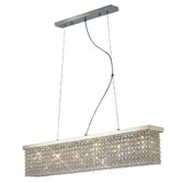 Photograph: Diyas Piazza IL30433 Polished Chrome 6 Light Linear Crystal Pendant