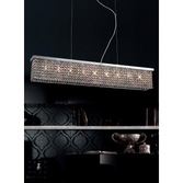 Photograph: Diyas Piazza IL30434 Polished Chrome 9 Light Linear Crystal Pendant