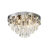 Photograph: Diyas Sophia IL31433 Polished Chrome 10 Light Flush Crystal Ceiling Light