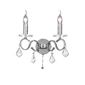 Photograph: Diyas Torino IL30312 Polished Chrome 2 Light Crystal Wall Light