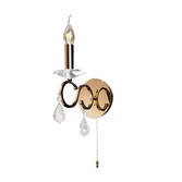 Photograph: Diyas Torino IL30321 French Gold 1 Light Crystal Wall Light