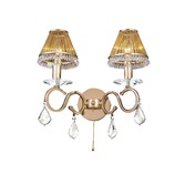 Photograph: Diyas Torino IL30322 French Gold 2 Light Crystal Wall Light