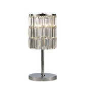 Photograph: Diyas Torre IL30178 Polished Chrome 3 Light Crystal Table Lamp