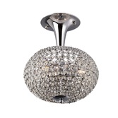 Photograph: Diyas Vado IL30415 Polished Chrome 3 Light Semi Flush Crystal Ceiling Light