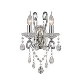 Photograph: Diyas Vela IL31362 Polished Chrome 2 Light Crystal Wall Light