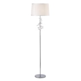 Photograph: Diyas Willow IL31214 Polished Chrome Crystal Floor Lamp Complete With White Shade