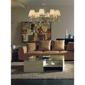 Photograph: Diyas Willow IL31228 Antique Brass 8 Light Crystal Chandelier