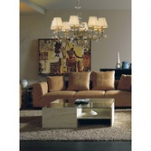 Photograph: Diyas Willow IL31228 Antique Brass 8 Light Crystal Chandelier - Fitting Only