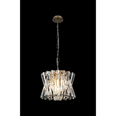 Photograph: Efal 34cm Antique Brass/Clear Crystal Round 4 Light Pendant