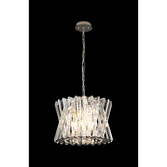 Photograph: Efal 43cm Polished Nickel/Clear Crystal Round 8 Light Pendant