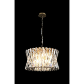 Photograph: Efal 54cm Antique Brass/Clear Crystal Round Large 12 Light Pendant