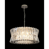 Photograph: Efal 70cm Polished Nickel/Clear Crystal Round Extra Large 18 Light Pendant