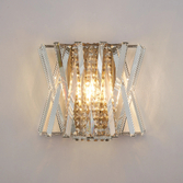 Photograph: Efal Antique Brass/Clear 2 Light Crystal Wall Light