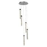 Photograph: Ella Polished Chrome 5 Light Led Stairway Pendant With Bubble Effect Glasses - 3000K