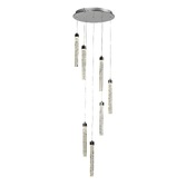 Photograph: Ella Polished Chrome 7 Light Led Stairway Pendant With Bubble Effect Glasses - 4000K