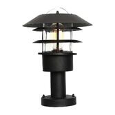 Photograph: Elstead Helsingor Black Pedestal Light With Clear Glass- IP44 - Coastal Suitable