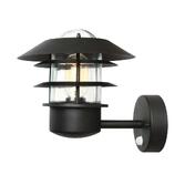 Photograph: Elstead Helsingor Black Wall Light With Pir Sensor And Clear Glass - IP44 - Coastal Suitable
