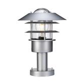 Photograph: Elstead Helsingor Silver Pedestal Light With Clear Glass- IP44 - Coastal Suitable