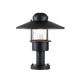 Photograph: Elstead Klampenborg Black Outdoor Pedestal Light With Clear Glass - IP44 - Coastal Suitable