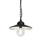 Photograph: Elstead Klampenborg Black Outdoor Pendant Light With Clear Glass - IP44 - Coastal Suitable