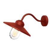 Photograph: Elstead Klampenborg Oxide Red Outdoor Wall Light With Clear Glass - IP44 - Coastal Suitable