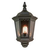 Photograph: Elstead Medstead Black Exterior Flush Wall Lantern Light With Clear Glass - IP44