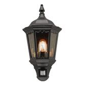 Photograph: Elstead Medstead Black Exterior Flush Wall Lantern Light With Pir And Clear Glass - IP44
