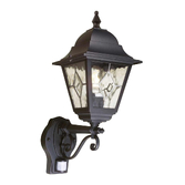 Photograph: Elstead Norfolk Upward Facing Black Outdoor Exterior Wall Light With Clear Glass - IP44