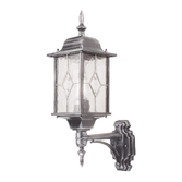 Photograph: Elstead Wexford Aluminium Outdoor Upward Facing Wall Lantern Complete With Leaded Glass - IP44