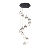 Photograph: Everly Black Finish 14 Light Led Cluster Pendant Light - 3500K