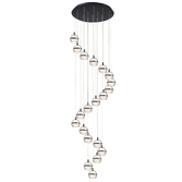 Photograph: Everly Black Finish 20 Light Led Cluster Pendant Light - 3500K