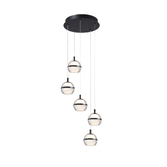Photograph: Everly Black Finish 5 Light Led Cluster Pendant Light - 3500K