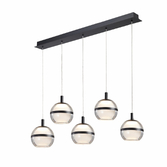 Photograph: Everly Black Finish 5 Light Led Linear Bar Pendant Light - 3500K