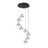 Photograph: Everly Black Finish 8 Light Led Cluster Pendant Light - 3500K